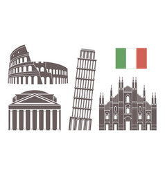 Italian traditional symbols colorful set on Vector Image