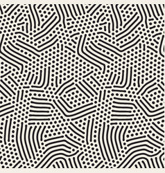 Seamless Black And White Coral Organic Line Vector Image