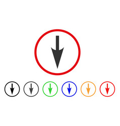 Sharp Down Arrow Rounded Icon Royalty Free Vector Image