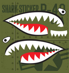 Flying tigers warhawk usa shark mouth red sticker Vector Image