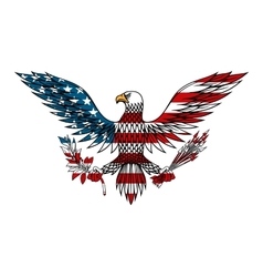 American eagle colored in usa flag colors vector