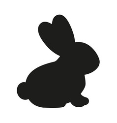 Black and white easter bunny head silhouette Vector Image