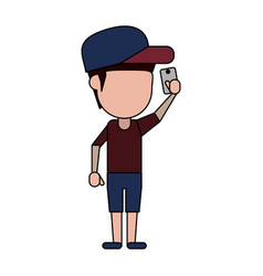 Person using phone icon image Royalty Free Vector Image
