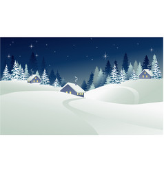Winter country landscape Royalty Free Vector Image