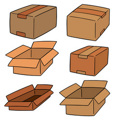 Set of box Royalty Free Vector Image - VectorStock