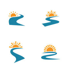 mountain river logos vector