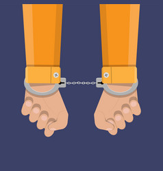 Shackles on his hands Royalty Free Vector Image