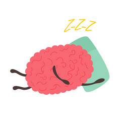 train your brain poster with funny cartoon brain vector image