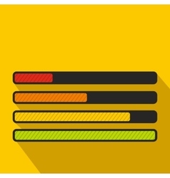 Progress loading bar icon flat style Royalty Free Vector