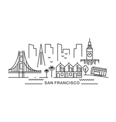 San francisco city skyline silhouette background Vector Image