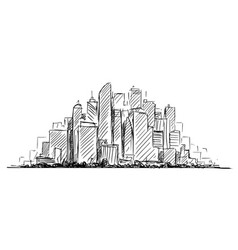 Artistic drawing sketch generic city high rise Vector Image