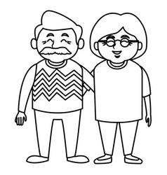 Cute grandparents couple cartoon Royalty Free Vector Image