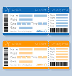 Flat desipn airticket template Royalty Free Vector Image