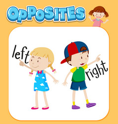 Opposite words for left and right Royalty Free Vector Image