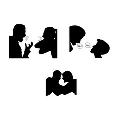 Two people bickering icon on white Royalty Free Vector Image