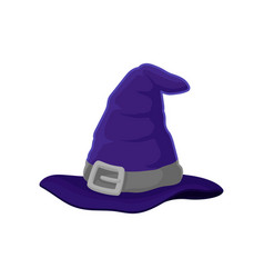 Dark blue wizard hat on white Royalty Free Vector Image