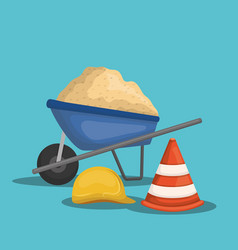 Worker under construction place Royalty Free Vector Image