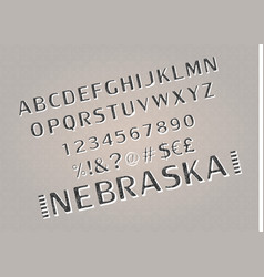 Chisel crafted display font with facets alphabet Vector Image