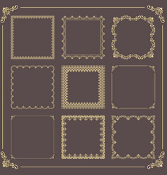 Vintage big set of square patterns Royalty Free Vector Image