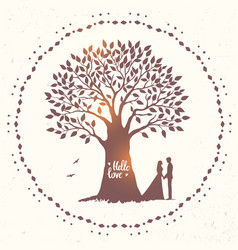 Love under the tree Royalty Free Vector Image - VectorStock