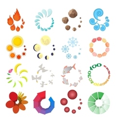 Loading icons set cartoon Royalty Free Vector Image
