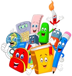 Cartoon collection stationery Royalty Free Vector Image