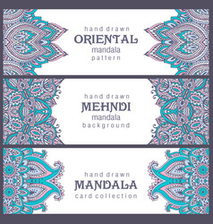 Set of three horizontal cards or flyers with Vector Image