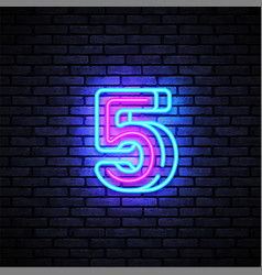 Number symbols collection neon sign design Vector Image