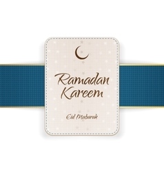 Ramadan kareem eid mubarak banner with ribbon vector