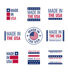 Made in the usa labels set american product Vector Image