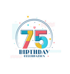 Luxury 75th birthday logo 75 years celebration Vector Image