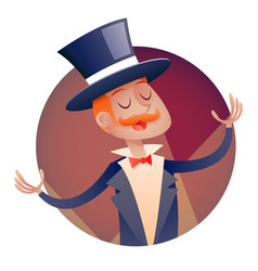 Circus Show Host Boy Man in Suit with Cylinder Hat