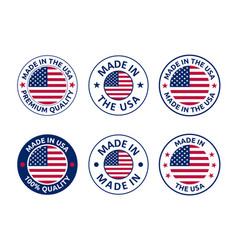 Made in the usa labels set american product Vector Image