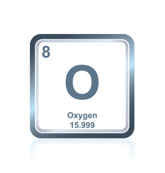 Periodic table element oxygen icon Royalty Free Vector Image