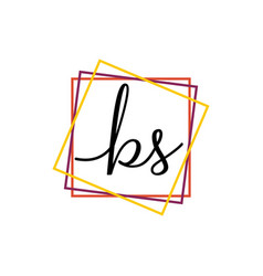 Creative initial letter bs square logo design Vector Image