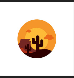 Cactus desert symbol arizona logo cactuses Vector Image