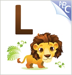 Flashcard letter l is for lion Royalty Free Vector Image