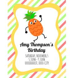 Watercolor Pineapple Birthday Invitation Template Free