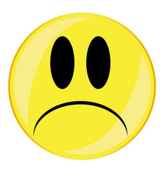 Glum smile face button isolated Royalty Free Vector Image