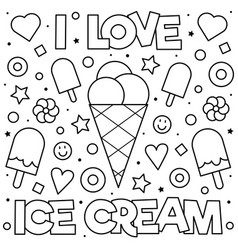 I Love Spring Coloring Page Royalty Free Vector Image