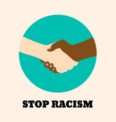 Stop racism hands with different skin colors Vector Image