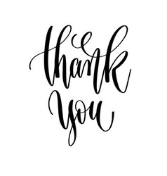 Thank you handwritten blach Royalty Free Vector Image