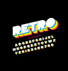 Retro style font Royalty Free Vector Image - VectorStock