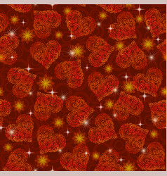 Seamless pattern valentine hearts vector