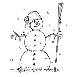 Snowman Drawing Vector Images Over 7 000