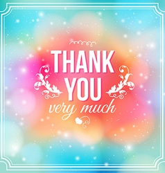 Thank you card on tricolor grunge background Vector Image