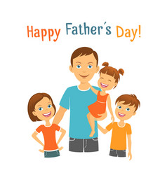 Father with kids dad and children fathers day Vector Image