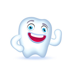 Cartoon tooth character with hand on his hip Vector Image