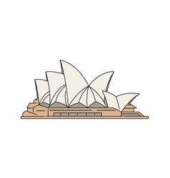 Sydney opera house stylized icon in flat style Vector Image