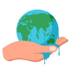 Graphic of a melting earth Royalty Free Vector Image